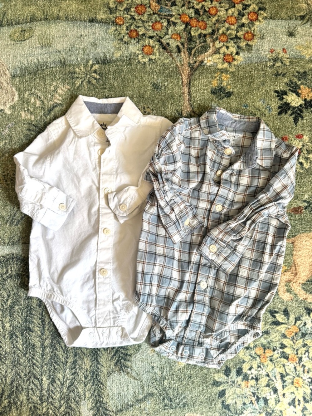 Oshkosh B’gosh Baby Boys 2-Pack Button-Front Long Sleeve Bodysuits